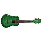 Dean Concert Flame Ukulele Satin Trans Green