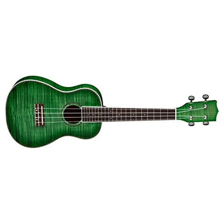 Dean Concert Flame Ukulele Satin Trans Green