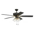thumbnail image 3 of Craftmade  52" Pro Plus 104 Ceiling Fan - 52 Flat Black/Satin Brass w/ White/Washed Oak Blades, 3 of 14