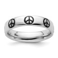 thumbnail image 5 of Auriga Fine Jewelry 925 Sterling Silver Polished Enameled Peace Sign Ring for Women Size- 5, 5 of 6