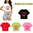 thumbnail image 7 of Women's Summer Cropped T Shirts Red Cherry Graphic Print tees Short Sleeve Casual Crop Tops, 7 of 7