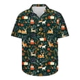 thumbnail image 3 of Men's Hawaiian Xmas Shirt Christmas Snowman Blouse Button Down Short Sleeve Shirts Snowflakes Printed Pullover Christmas Tree Shirt Festival Holiday Shirts Xmas Party Costume, 3 of 5