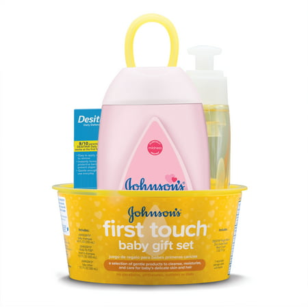 Johnson's First Touch Gift Set, Baby Bath & Skin Products, 5 (Best Baby Registry Gifts)