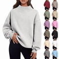 thumbnail image 4 of Yotami Sweatshirts for Women Oversized Mock Neck Long Sleeve Fleece Pullover Tops Fall Trendy Casual Soft Sweatshirt, 4 of 5