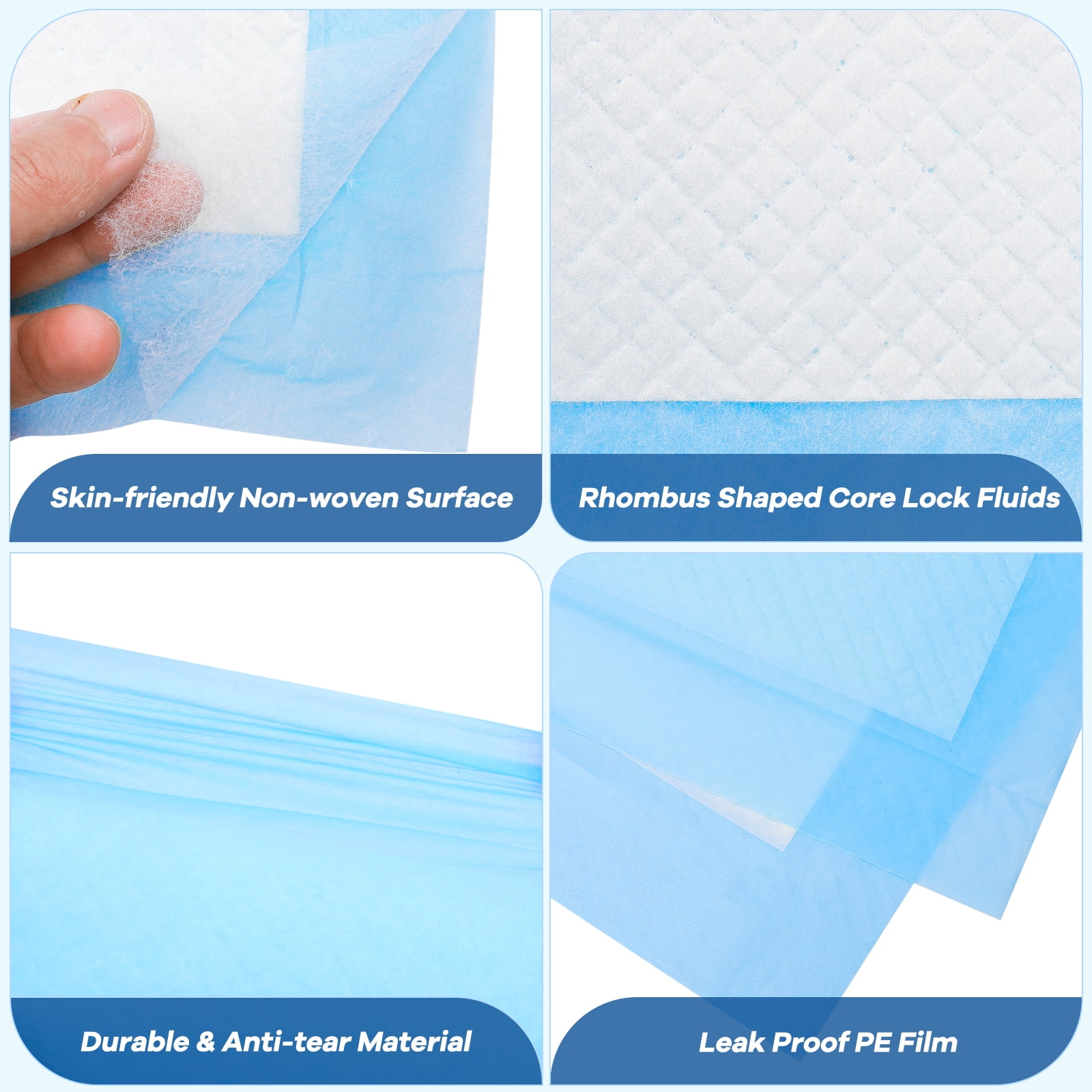 Buyockss Disposable Underpads 40 Count Heavy Absorbency 24 x 36 in Quilted Incontinence Bed Pads