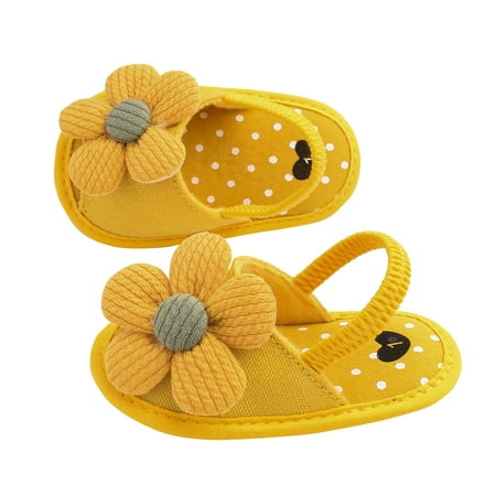Eashery Baby Sneakers Girls Boys Shoe Flats for First Steps Walkers Breathable Mesh Walking Shoes Baby Shoes (Yellow 6 Months)