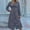 Blue, variant on Sales! Cameland Women'S Fashion Casual Print Long Sleeve V-Neck Pleated Mini Dress