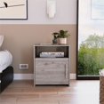 thumbnail image 2 of Atlin Designs Table de Chevet Moderne en Bois à 1 Étagère Gris Clair, 2 of 13