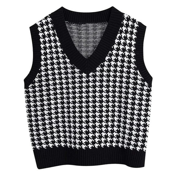 EGNMCR Cardigan Sweaters for Women, Sweaters for Women Women's Casual V-Neck Pullover Shirt Collision Color Sleeveless Sweater Vest Women Sweater