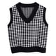 thumbnail image 2 of Gibobby Casual Suéter para Mujer, Las Mujeres Sin Mangas De Punto De Jerséis De Cuello Alto Suéter Chaleco De Cuello Redondo Lateral(Negro,CH), 2 of 5