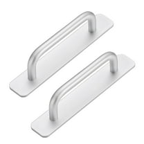 BE-TOOL 2PCS Self-Adhesive Door Handles Cabinet Drawer Handles Pulls for Shower Rooms Kitchen Bathroom (Silver, 148mm/5.8in)