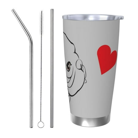 

Tideii Animal Bulldog1 for 20OZ Car Cup Stainless Steel Cold and Hot Cup with Lid Suitable for Outdoor and Home Unisex-Straw Three-piece Set