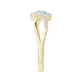 thumbnail image 2 of ANGARA Natural Oval Aquamarine Three Stone Bypass Ring with Diamonds in 14K Yellow Gold for Women (Size-4x3mm) | March Birthstone, Anniversary, Jewelry Gift for Women | Natural Aquamarine Ring, 2 of 7