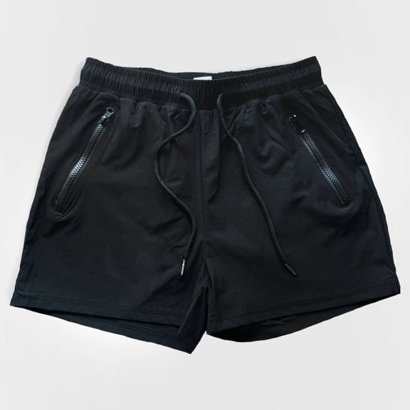 Men'S Gym Workout Shorts Athletic Training Shorts Fitted Weightlifting Bodybuilding Shorts With Zipper Pockets Lightweight Breathable Mid-Waist Summer Three-Quarter Shorts Black S