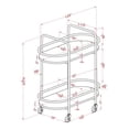 thumbnail image 5 of Furniture of America Harper Metal 2-Tier Serving Cart, Gold and White, 5 of 5