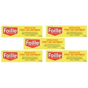 5 Pack - Foille Medicated First Aid Ointment with Benzocaine 5.0% Tube - 1 Oz