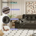 thumbnail image 5 of 104.7 " Modern 4-Seat Cloud Sofa with Wide Removable Armrests, Tufted Sofa with Metal Legs, Comfy Chenille Upholstered Couch with 2 Pillows for Living Room,Bedroom,Apartment, Office,Studio, Dark Gery, 5 of 9