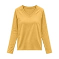 thumbnail image 5 of Tqcoqu Women's V Neck Long Sleeve T-Shirt,Slim Fitted Stretch Basic Layering Top Casual Daily Base Tee, 5 of 10