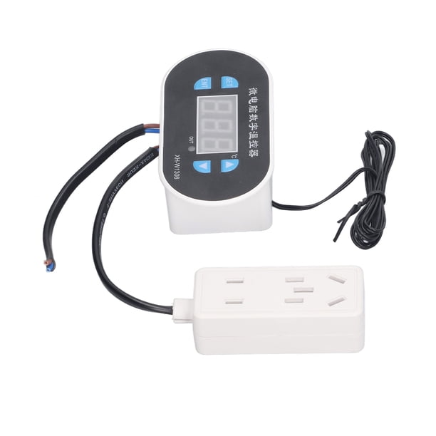 Interruptor De Control De Termostato, Resistente Al Calor 110-220 V Controlador De Temperatura Digital De Larga Duración ABS Con Sonda Impermeable De 1 M Para Sistemas De Aire