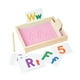 thumbnail image 3 of Bandeja de escritura de arena de madera profunda, herramienta de aprendizaje y bolígrafo de madera con 26 tarjetas de letras y 10 tarjetas numéricas Rosa, 3 of 9