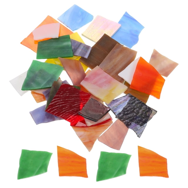 Unique Bargains 200g Glass Mosaic Tiles for Craft, Stained Glass Mosaic Tiles Bulk for Craft DIY Art Project Multicolor