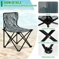 thumbnail image 4 of 600D Oxford Camping Chair Portable Foldable Chair Supports 220 lbs for Picnic, Fishing, Backpacking Silver Flowers Pattern, 4 of 8