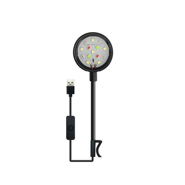 Aquarium Light LED Clip on Fish Tank Light Small Full Spectrum USB Light 360° Rotation Lighting ,Light is Soft