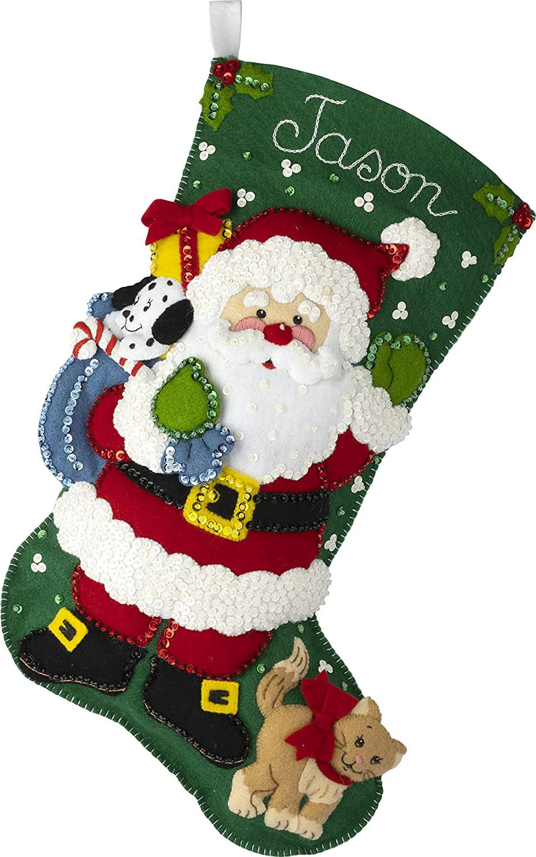 Bucilla Felt Stocking Applique Kit 18 Long-Christmas Dogs, 1 - Baker's