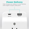 thumbnail image 2 of KMC Surge Protector Wall Tap, 3-Outlets, USB-C PD, USB-A Port, Wall Outlet Extender, White, 2 of 10
