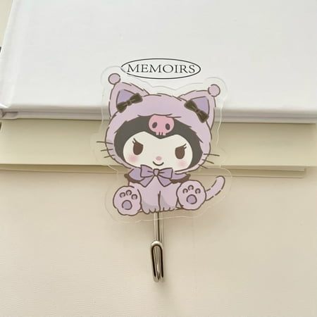 

New Sanrio Hook Kawaii Anime Hello Kitty Kuromi Cinnamoroll Mymelody Girl Cute Wall Hook Bathroom Towel No Punching Acrylic Hook