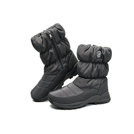 

Difumos Womens Snow Boots Winter Warm Ankle Booties Waterproof Slip On Mens Plush Lined Shoes for Hiking Outdoor Gray 8.5