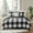 Black/White, variant on 4 Piece Buffalo Plaid All-Season Comforter, 2 Shams & Throw Pillow Set - Black & Grey, King