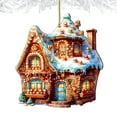 thumbnail image 4 of Designocracy 8100191-2 5 x 5.5 x 0.25 in. Gingerbread House Wooden Christmas Decor Ornaments, 4 of 8