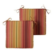 Greendale Home Fashions 18 x 18 in. Kinnabari Stripe Square Outdoor Chair Pad (Set of 2)