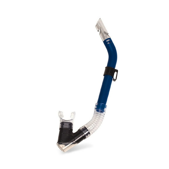 Pool Master Excel Adult Semi-Dry Top Pro Swim Snorkel - 16.5" - Blue