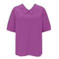 thumbnail image 3 of Linen Tops Women Flowy Tops For Women Oversized Linen Shirts For Women Gauze Shirts For Women Beach Vacation Tshirts Peasant Blouse Linen Clothing For Women Womens Gauze Tops Hot Pink 2XL, 3 of 8