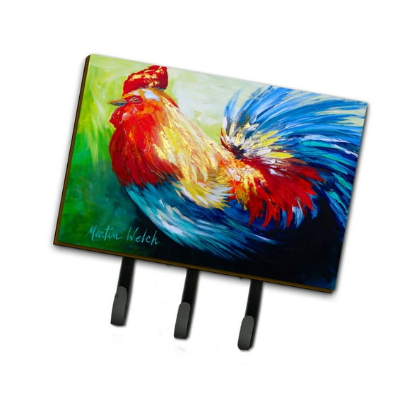 Carolines Treasures MW1085TH68 Bird - Rooster Chief Big Feathers Leash or Key Holder Triple multicolor