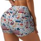 thumbnail image 1 of Balery London Symbols1 Pantalones cortos de entrenamiento estampados para mujer, sin costuras, ajustados, para gimnasio, yoga, correr, deportes, ejercicio activo, fitness.-Small, 1 of 8