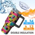 thumbnail image 3 of Halloween Ghost Tie-Dye Stainless Steel Insulated Mug with Lid and Handle, 30oz, 3 of 4