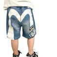 thumbnail image 1 of Boys Loose Denim Shorts Ripped Elastic Band Jean Middle Pants Clothes, 1 of 4