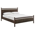 thumbnail image 2 of Ginny Full Size Vegan Leather Platform Bed Frame in Wenge Mushroom, 2 of 10