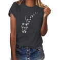 thumbnail image 1 of Fartey T-Shirts Graphiques Mignons pour Femmes Tendance Été Manches Courtes Col Rond Blouses Décontractées Amples T-Shirts Quotidiens Doux Confortables Hauts d'Entraînement 2025 Gris Foncé P-3TG, 1 of 3