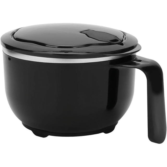 Recipientes ergonómicos para sopa, taza para sopa para microondas, revestimiento interior de acero inoxidable, orificio de ventilación que garantiza la liberación de calor y el drenaje de agua para