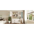 thumbnail image 2 of Freestanding Kitchen Pantry Cabinet with Hutch and Drawers, Extra Large Storage Buffet Cupboard with Adjustable Shelves and Microwave Station, White Finish for Organized Kitchens, 2 of 9