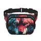thumbnail image 1 of Fotbe Red Flame Wolf Head Cangurera Cuadrada con Estampado de Doble Capa, Bolsa de Cintura Ajustable Mini para Hombres y Mujeres, 1 of 9