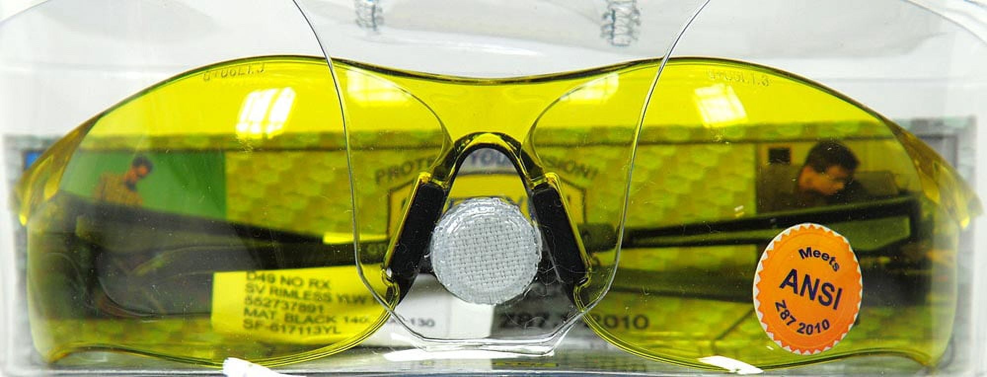 Safety Vu Rimless Safety Glasses with Yellow Lens.