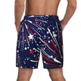 thumbnail image 4 of Uemuo Red White Blue Fireworks 1 Pattern Mens Swim Trunks Quick Dry Board Shorts with Mesh Lining, Stretch Beach Shorts Quick Dry No-Chafing Board Shorts-Small, 4 of 9