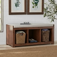 Shop Contemporary 18 X 40 Inch Gray Cushioned Storage Bench By