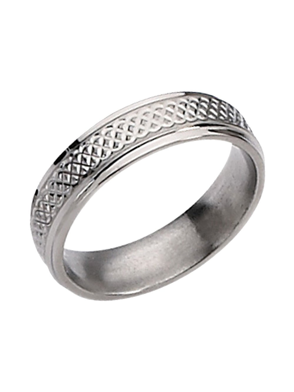 Bridal Titanium Ridged Edge Weave Design 6mm Polished Band