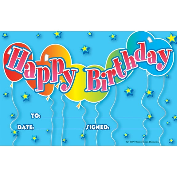 Birthday Awards by Teacher Created Resources